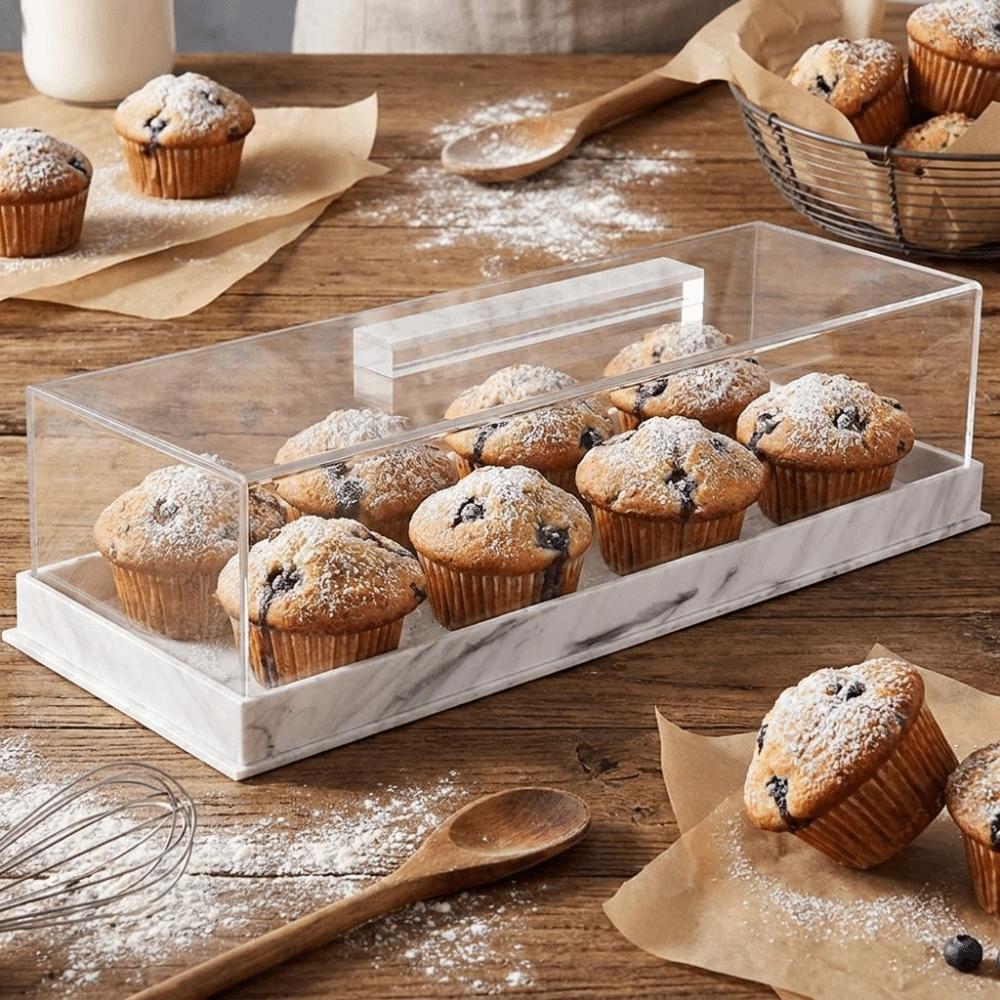 Dust-proof Cake Packaging Box Non-slip Bottom Bread Storage Container Cake Display Tray  Hotel
