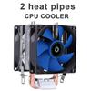 Heatsink Base Thermal Pads 2 Heat Pipe CPU Cooler Quiet Radiator PC Cooling Fan for Intel LGA 775/1155 X58 X79