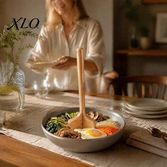 Wooden Potato Masher Wood Masher, Ergonomic Comfortable Grip Manual Beef Chopper Handheld for Avocado Tool, Non-Toxic Durable Utensil Cooking