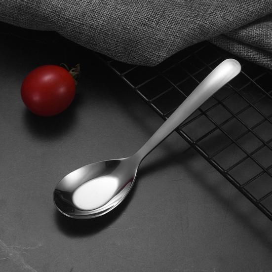 Суповая ложка из нержавеющей стали с глубокой головкой, зеркальная полировка, ложка для десерта, прочная столовая посуда для дома