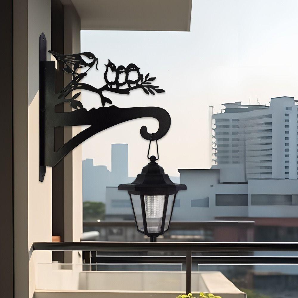 Waterproof Solar Plastic Hanging Bracket Metal Animal Decor Wall Mount Hanging Holder Courtyard