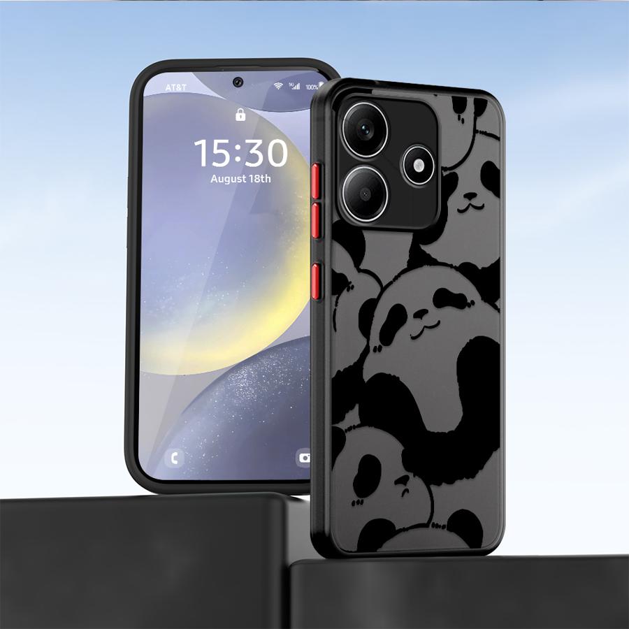 Чехол для Xiaomi Redmi Note 14 14C 12 9S A4 13C 13 Pro Plus 11 10 Funda Задняя крышка телефона Милый панда Смешной