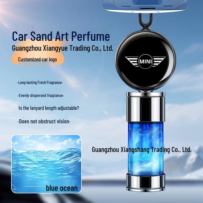 BMW MINI Solar-Powered Rearview Mirror Aromatherapy Car Ornament Perfume Holder.