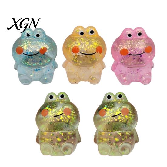 TPR Stress Ball 5Pcs Glitter Animal Sugar Anxiety Relief Clear Frog Anti-stress Toy Dog Cartoon Shit Squeeze Sensory Decompression