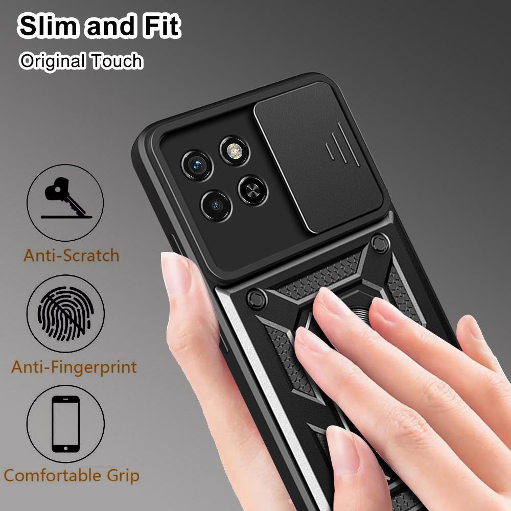 Чехол для защиты камеры Itel S23 ITEL S23 + S23 Plus Armor Hybrid Metal Rotating Ring Back Cover