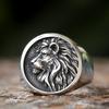 2026 Vintage New Fashion 316L Stainless Steel 3D  Lion Head Ring High Polished Men's Animal Jewelry Wholesale
