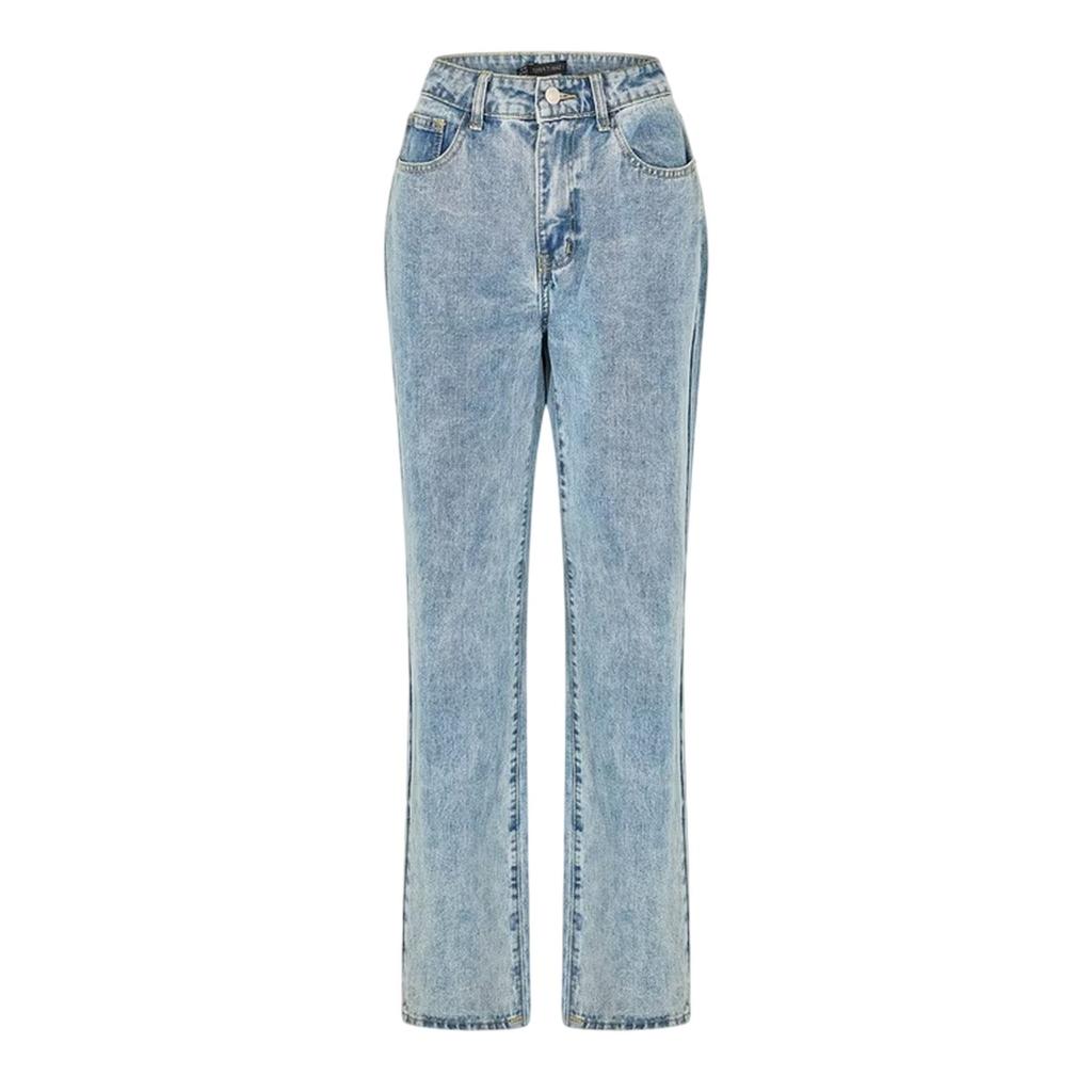 I Saw It First Womens/Ladies Denim Zip Wide Leg Jeans