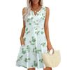 Womens Summer Dresses Loose V Neck Sleeveless Sundresses Dress With Pockets