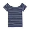 Тенсел лиоцелл хлопок, однотонный воротник, открытые плечи, полосатая футболка, женская летняя новинка, облегающий, сексуальный, с открытой ключицей, короткий рукав, топ