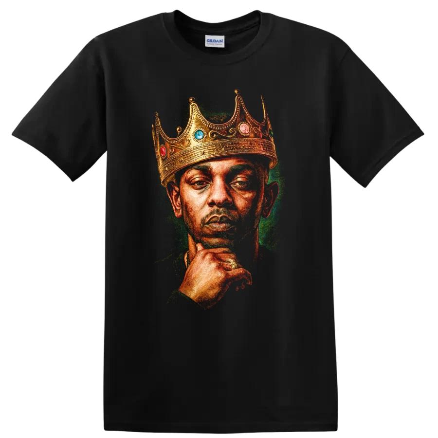 Kendrick Lamar Crowned Portrait Hip Hop T Shirt American Rapper Tee