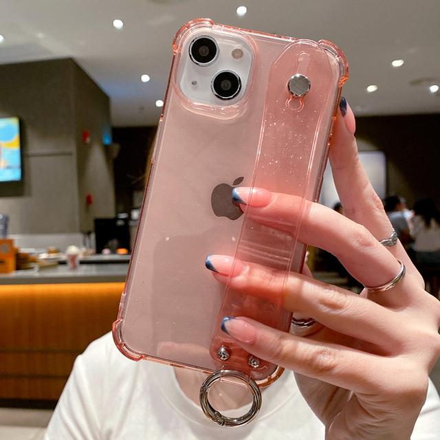 Прозрачный чехол с блестящим ремешком для Iphone 14 13 12 Xs Max Xr X, противоударный чехол с прозрачным ремешком для Iphone 14pro Max