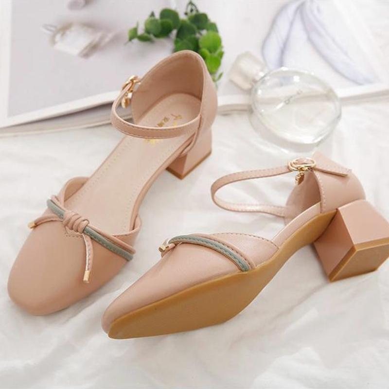 Летние элегантные женские туфли на среднем каблуке, женские туфли-лодочки, босоножки, удобная обувь для вечеринок