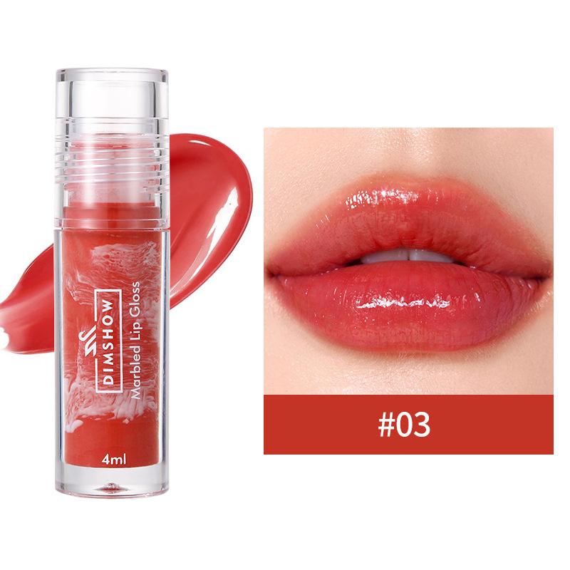 Мраморная зеркальная глазурь для губ Water Tender Lip Texture Essence Curing Lip Film Honey Waterproof Easy Color Lip Gloss
