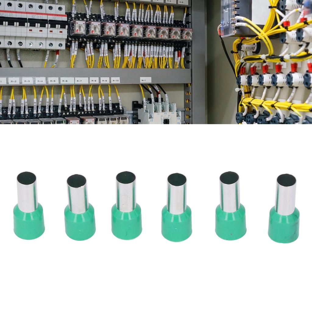 100Pcs Insulated Round Tube Terminal Crimp End Connector for AWG 6 Electrical Wire E16‑12