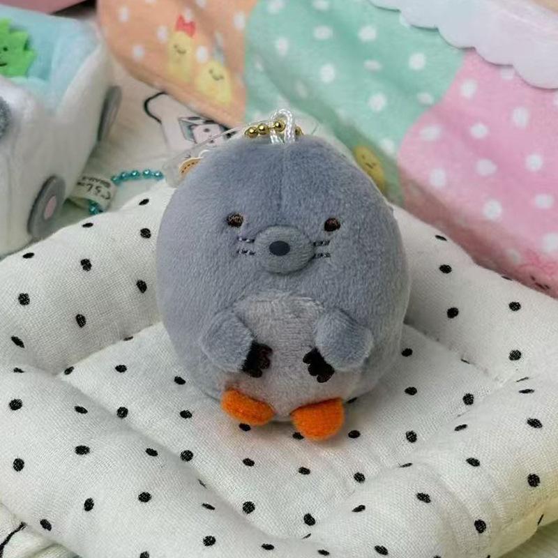 Cute Fried Shrimp Plush Toy Keychain Mini Cartoon Doll Backpack Pendant Bag Charm Decor