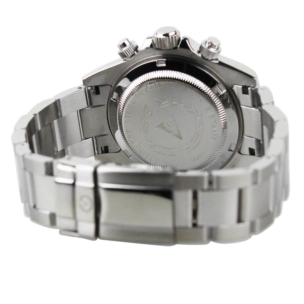 VALENTINO DOMANI Watch with Black and Zirconia Bezel Men's Zirconia, Silver, Face, (VD006SB)
