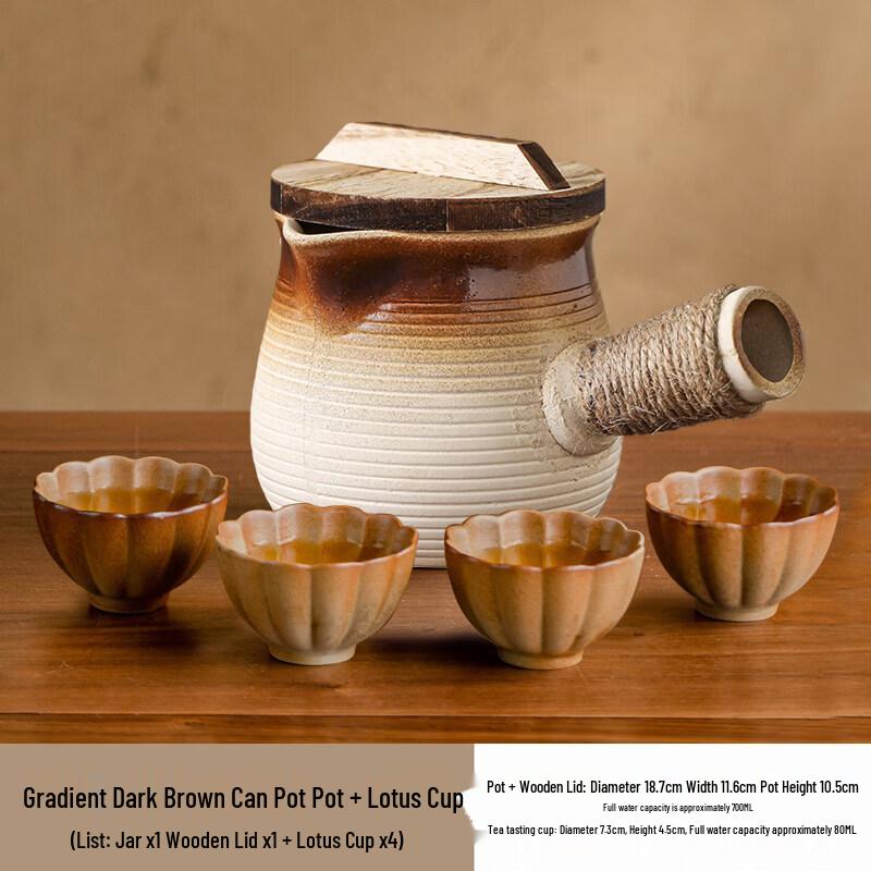 ZISIZ Ceramic Stovetop Tea & Milk Tea Brewing Pot Set
