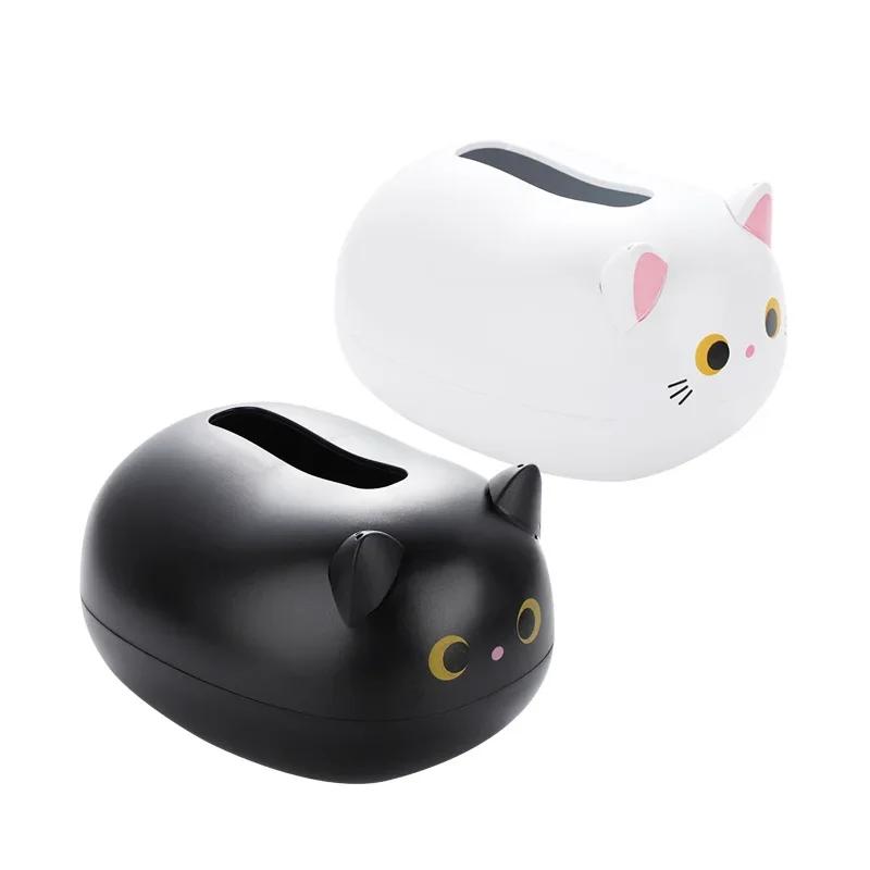 Kawaii Cat коробка для салфеток в гостиной, коробка для хранения салфеток, кухонный контейнер для бумаги, настольный держатель для туалетной бумаги для ванной комнаты, общежития