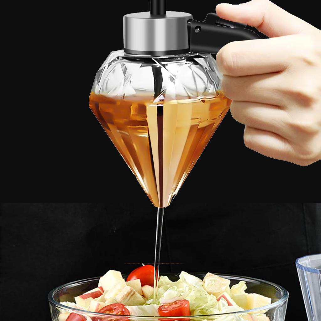Honey Dispenser Pot with Handle Honey Jar Syrup Dispenser For Cake Dessert Oil Dispenser Bottle Clear Container for Honey/Syrup