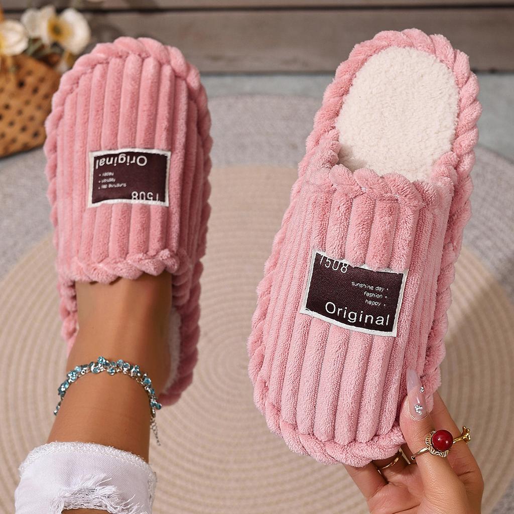 Fashion 2025 New Women Cotton Slippers Fashion Indoor Slides Women Home Warm Fuzzy Shoes Lightweight Casual Slippers Zapatos De Mujer