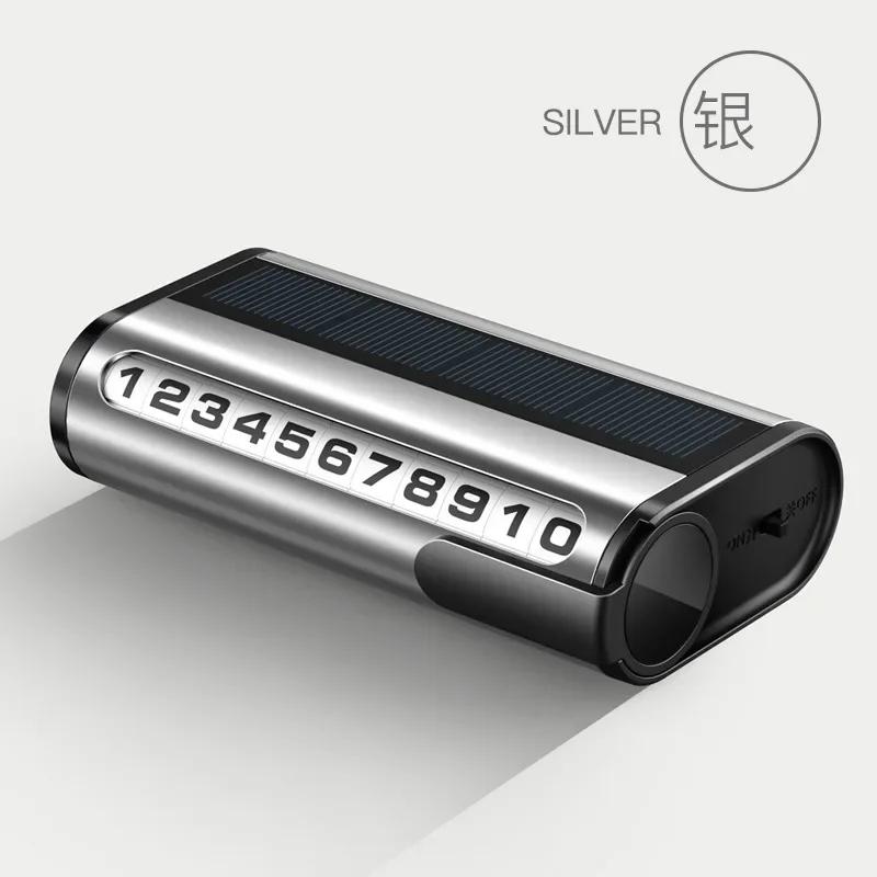 Номерной знак для парковки автомобиля, светящаяся карта для парковки автомобиля, солнечная зарядка, временная стоп-карта с номером телефона для украшения автомобиля, аксессуар