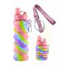 JIAXIN 500ml Foldable Water Bottle, Sports Drink Compatible, Hiking, Silicone Water Bottle, Cup, Plastic Soft Flask, Flex Water Pack, Silicone Bottle,