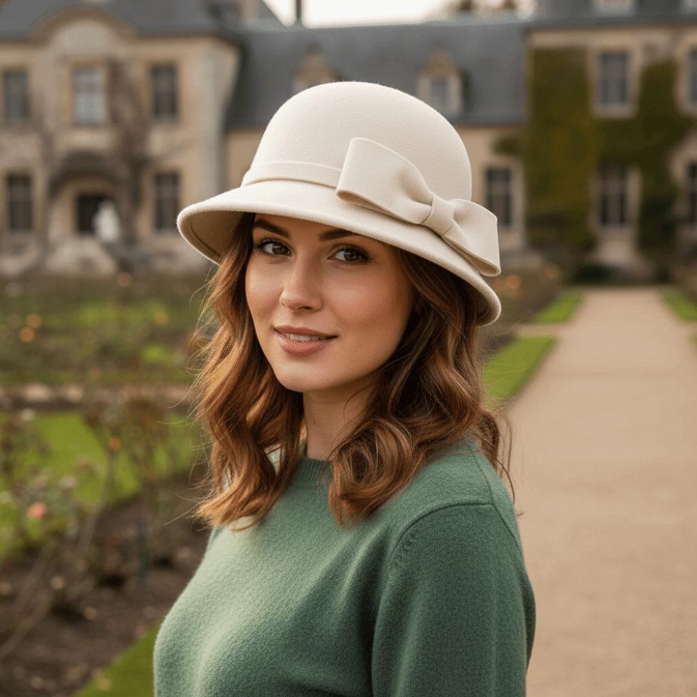 Женская шляпа рыбака во французском стиле, однотонная шерстяная шляпа-ведро, модная шляпа-топ с бантом, для вечеринки