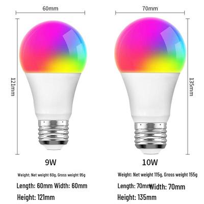 Умная RGB LED Лампочка E27 9W, Семицветная, WiFi