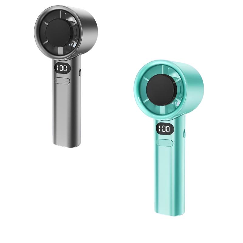 Портативный ручной вентилятор Охлаждающий вентилятор с цифровым дисплеем USB-перезаряжаемый 3-скоростной регулируемый ветер Высокоскоростной Для путешествий на открытом воздухе