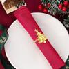 Christmas Napkin Rings 4Pcs Creative Xmas Tree Shape Dining Table Decor for Home Kitchen New Year Holiday Gathering