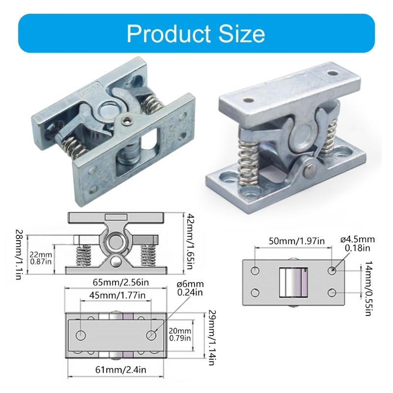 2 шт. Усиленные подпружиненные дверные защелки Конструкция из цинковых сплавов Тихая работа Защита от ржавчины Замок для интенсивного использования