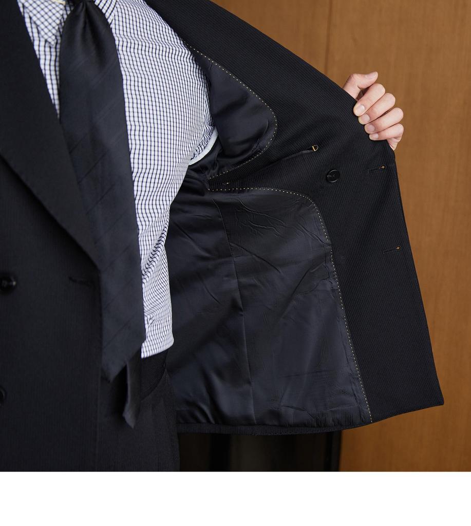 Ruishen Double-Breasted Peak Lapel Suit Set - Solid Color for Business, Wedding, or Banquet