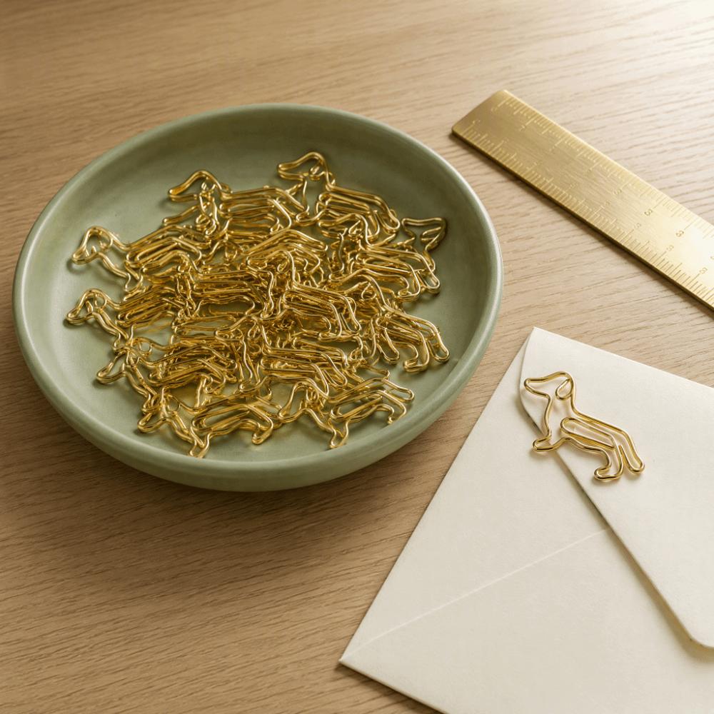40PCS Photo Holder Animal Shape Paper Clips Golden Color Decorative Paper Clips  Bookmark Decoration