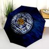 Узор Leicester City FC, автоматический складной зонт, портативная и складная конструкция, 8 спиц, рождественский или праздничный подарок.