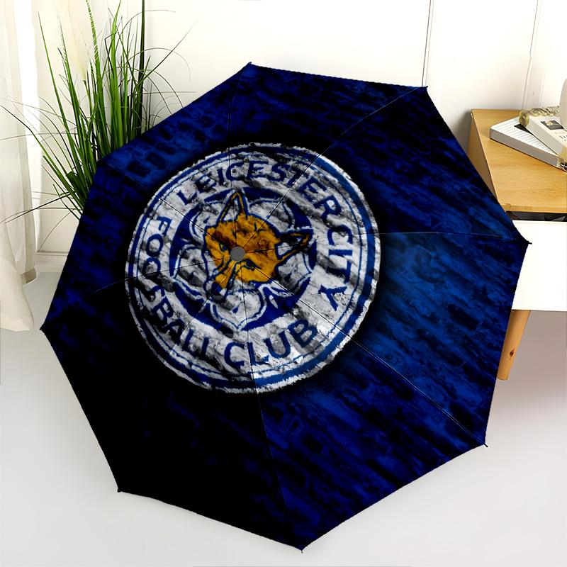Узор Leicester City FC, автоматический складной зонт, портативная и складная конструкция, 8 спиц, рождественский или праздничный подарок.