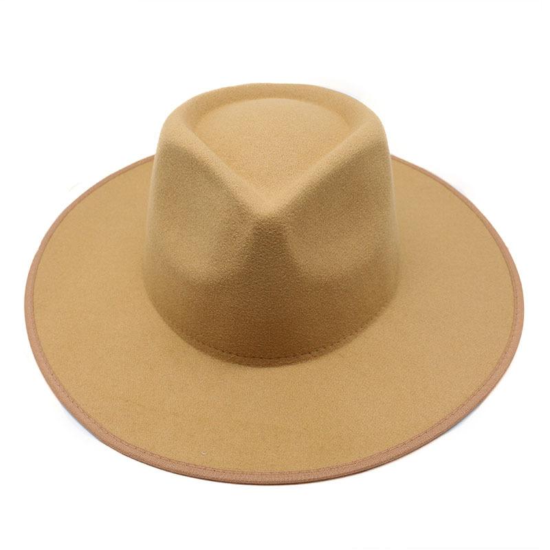 Ретро Джаз Топ Шерстяной Цилиндр Женский Универсальный Подгиб Джазовый Шляпа Повседневный Модный Шляпа