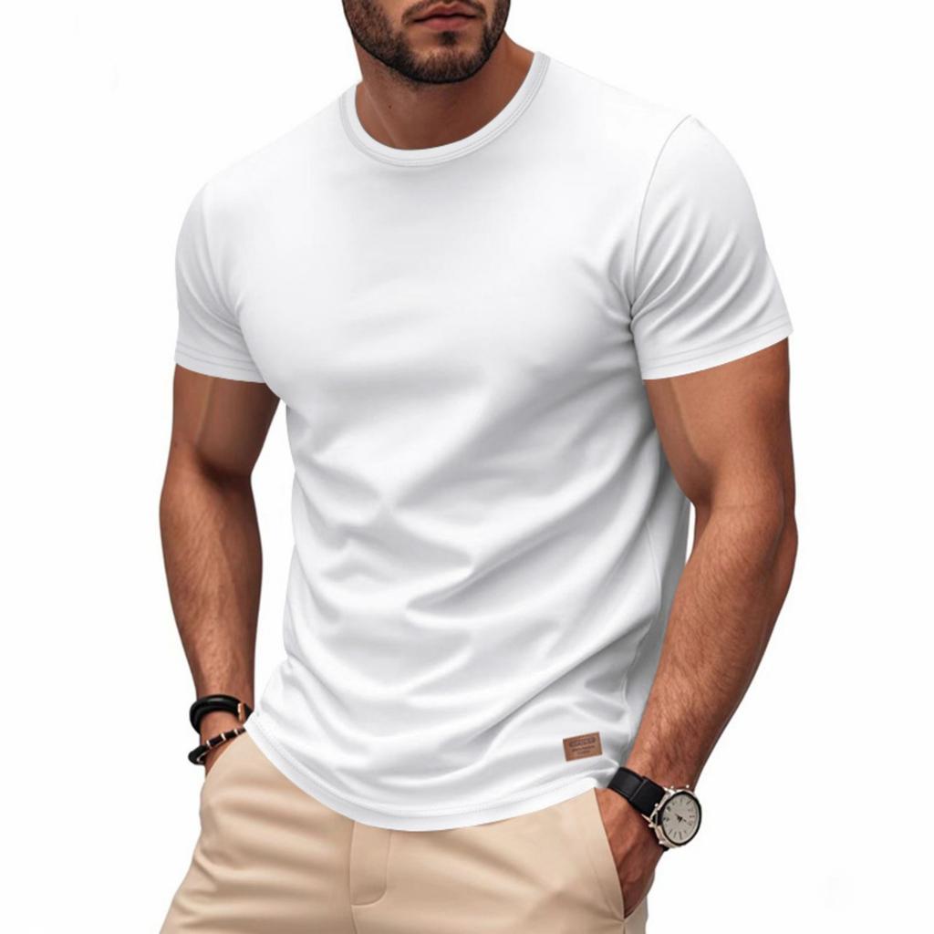 Men's Premium Classic Light Luxury Loose  Quick Drying Trend  Collar Basic T-shirt