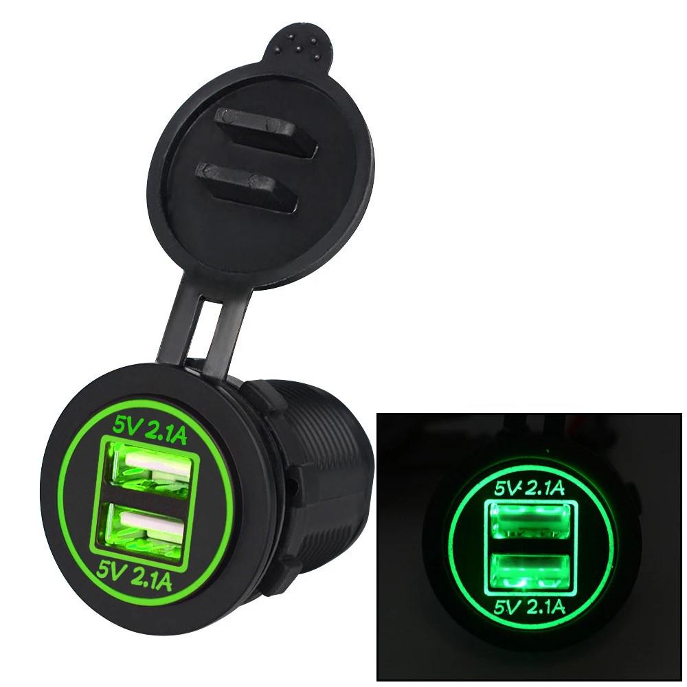 12/24 В двойной USB порт автомобильное зарядное устройство мотоцикл 5 В 4.2A зарядное гнездо водонепроницаемый быстрый адаптер для зарядки для транспортного средства лодки грузовика