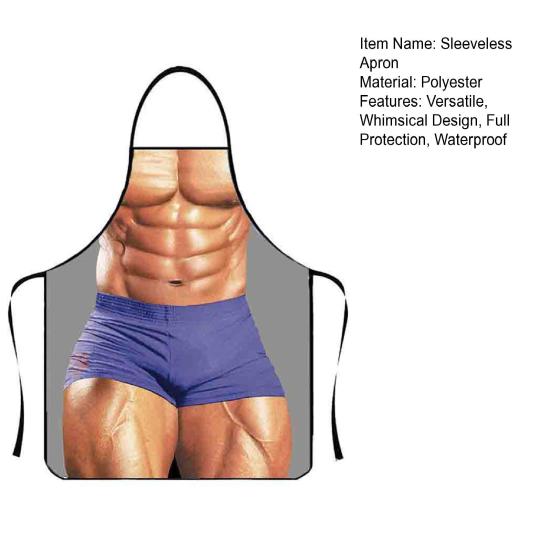 Funny Sleeveless Apron for Men Creative Cooking Apron with Adjustable Waist Ties White Elephant Gifts Holiday Aprons