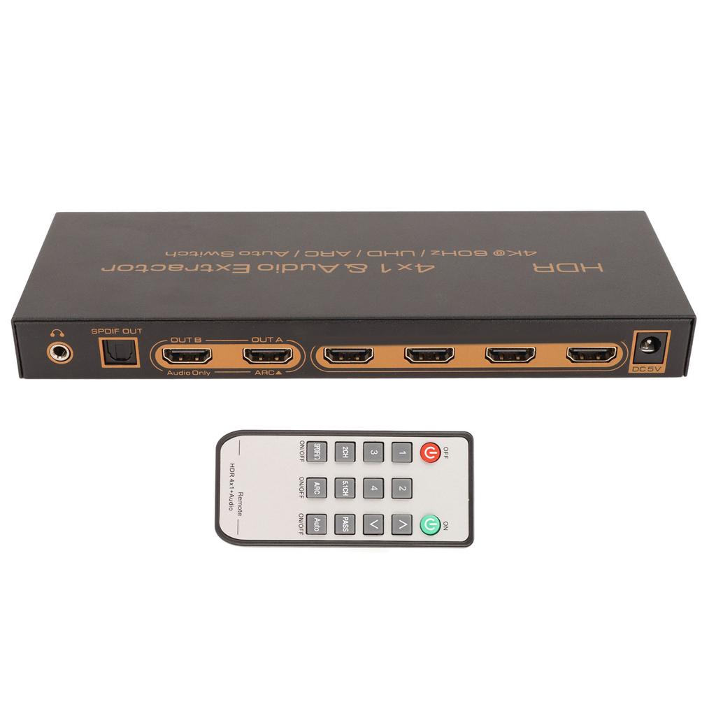 Мультимедийный интерфейс HDR HD с поддержкой 4K при 60 Гц UHD ARC Auto Switch 4x1 Splitter со звуком