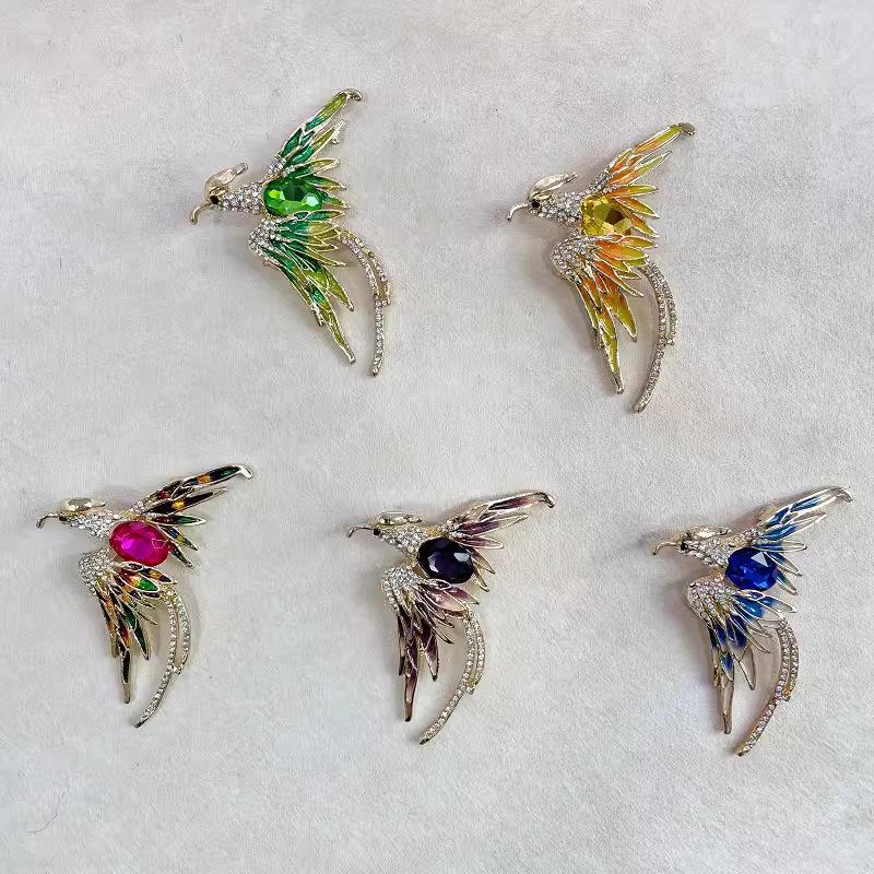 Высококачественная роскошная брошь Phoenix Diamond Brooch, модная брошь Sense с инкрустацией из кристаллов, аксессуары для пальто и костюма, подарок для женщин
