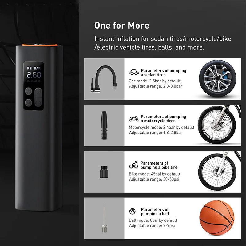 Мини-автомобильный воздушный компрессор 12 В 150PSI портативный автомобильный насос для накачивания шин умный цифровой надувной насос для автомобиля, велосипеда, лодки, воздушный насос