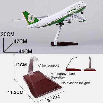 1:150 18,5" Тайвань EVA Air B747 Модель Самолета Гражданской Авиации Пассажирский B747-400 Самолет Собранная Модель Самолета Симуляция Подарок Офис