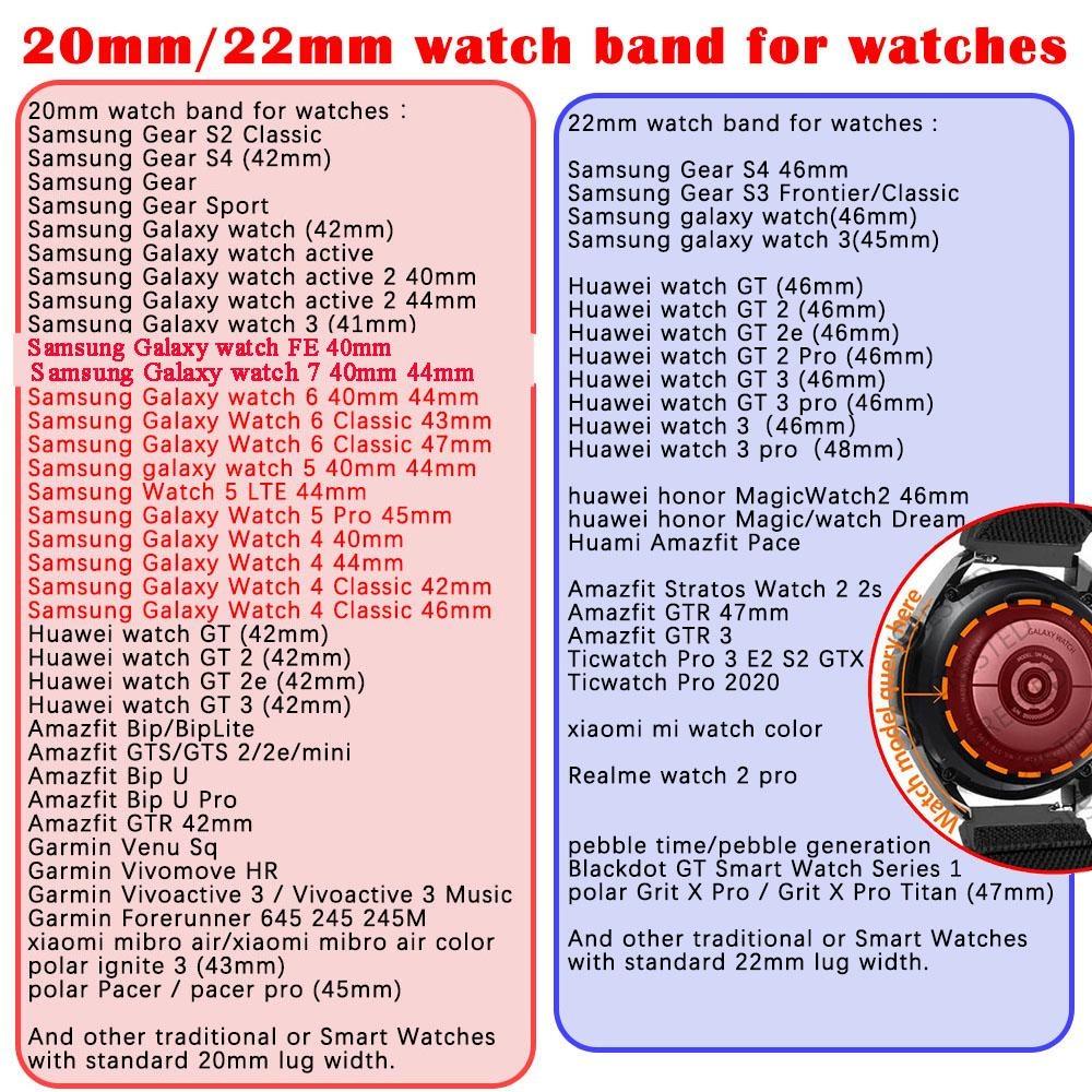 20 22 мм ремешок из натуральной кожи для Samsung Galaxy Watch 6 classic 43 мм 47 мм 5 6 7 FE 4 40 мм 44 мм classic 4 42 мм/46 мм 3 45 мм 41 мм Gear S2 S4 S3