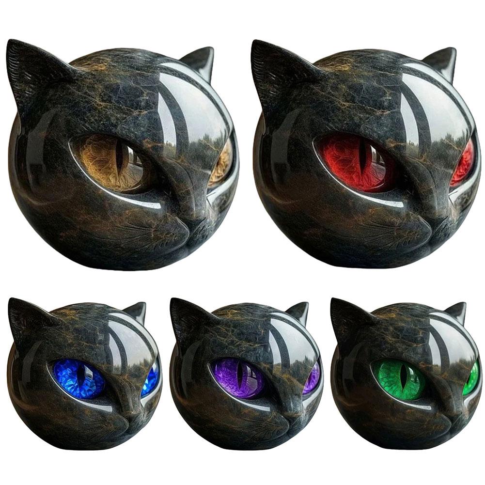 Halloween Black Cat Sculpture Resin Black Cat Statue Artwork Halloween Decor Elegant Home Decor Gifts for Cat Lovers Women Men