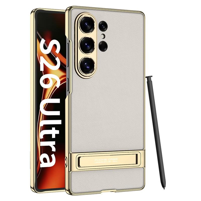 Premium Electroplated PC Phone Case With Kickstand Galaxy S26 Ultra S25 S24 Full Coverage Protective Cover