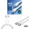 Кабель для передачи данных USB-C с быстрой зарядкой для ноутбуков и устройств Huawei Xiaomi
