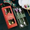 Cartoon Christmas Stainless Steel Cutlery Set: Colorful Spoon & Fork