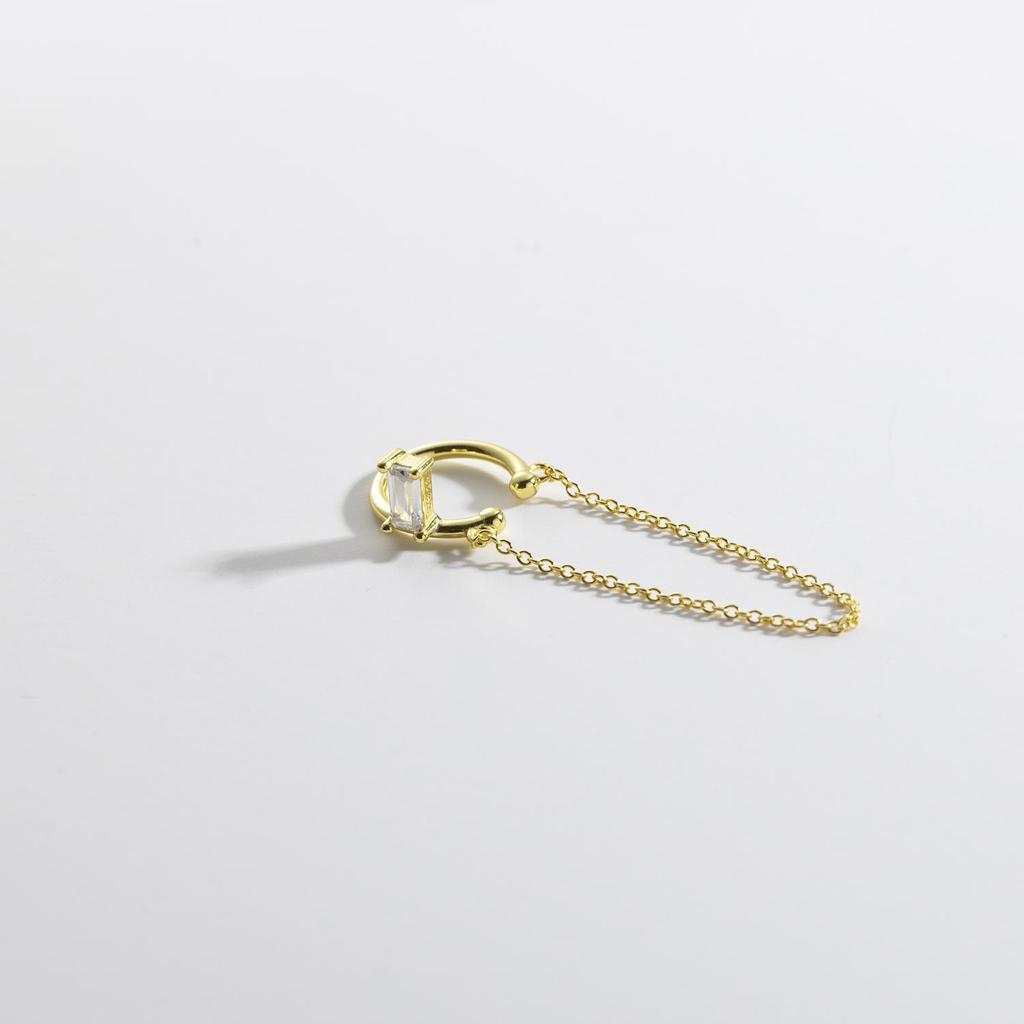 ANDYWEN 100% стерлингового серебра 925 пробы, золотые серьги-манжеты для ушей, серьги-цепочки, зажимы для сережек, циркон, фианиты, свадебные украшения, вечерние в стиле рок-панк