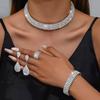 Drop Earring Bridal Jewelry Set Luxury Rhinestone Choker Necklace  Bridal Party